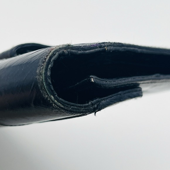 Vintage Navy Blue Eel Skin TriFold Wallet Checkbook Cards Coins Korea - Picture 4 of 11